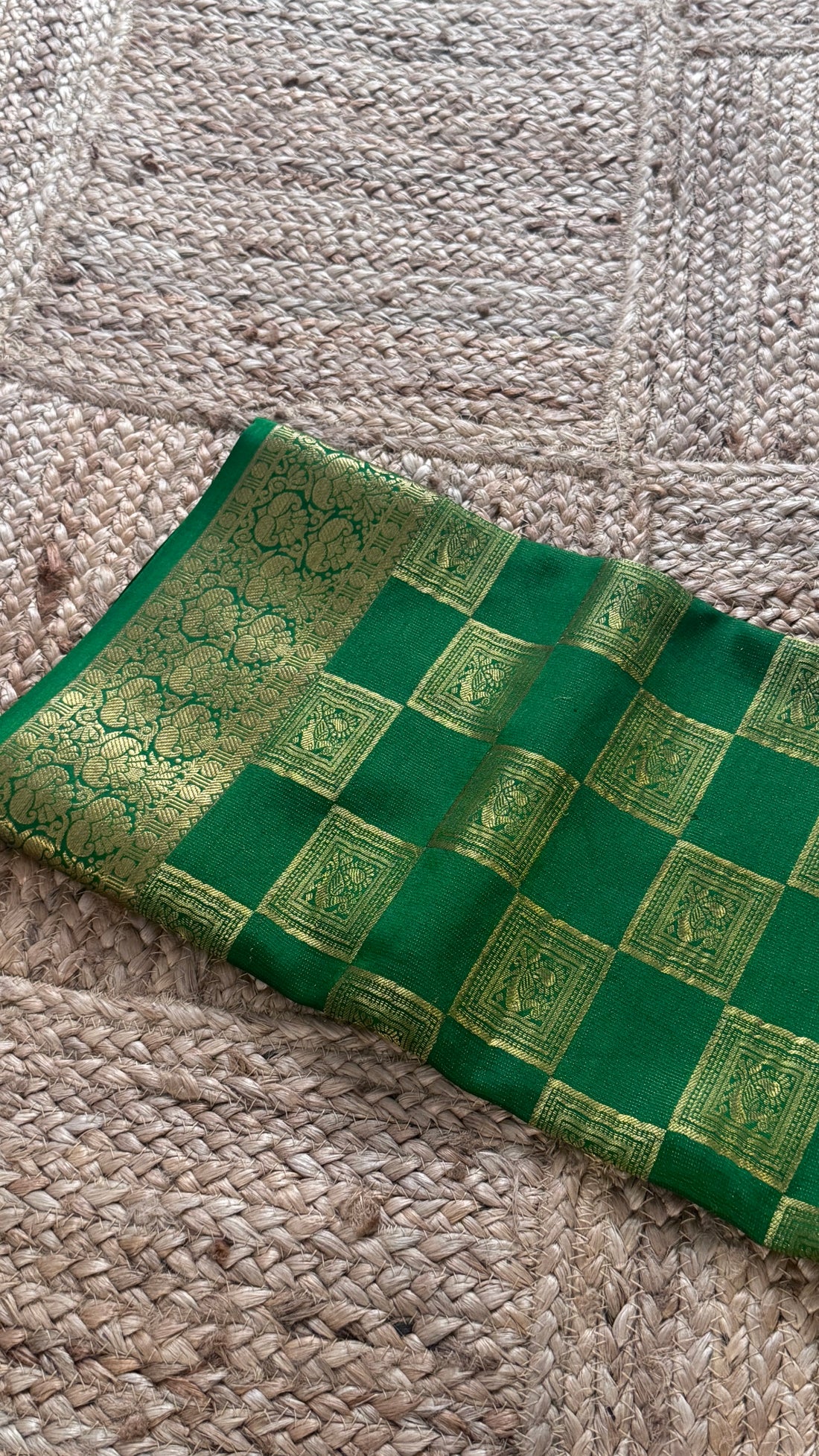 SIRI ROYAL | Mysore Silk Saree Royal Purple with Emerald Green Gold Zari Border