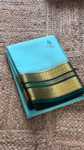 SIRI VAIBHAVA | Mysore Silk Lite - Light Blue and Green Border