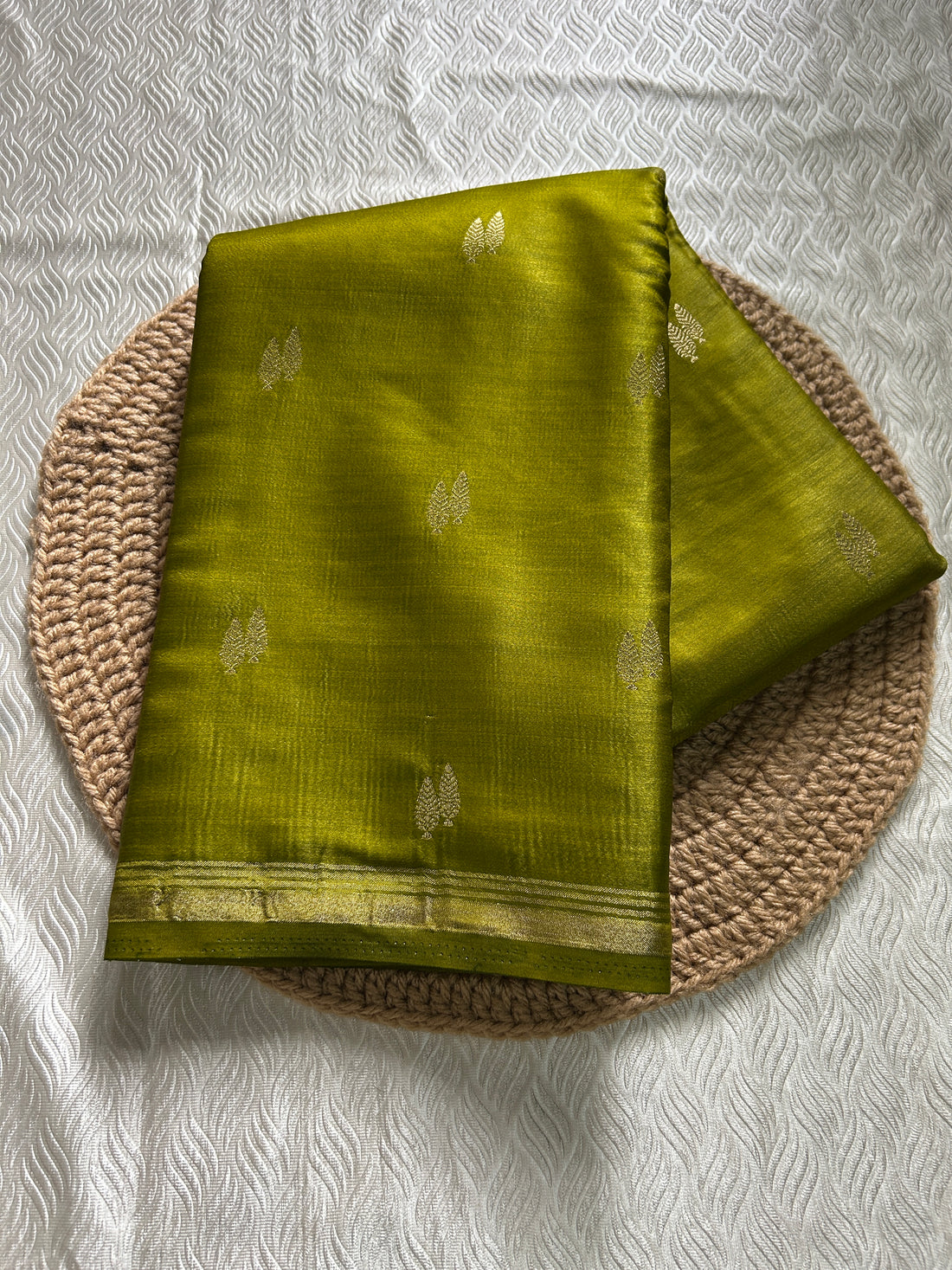 SIRI KAVERI | Olive Green with Antique Gold Zari
