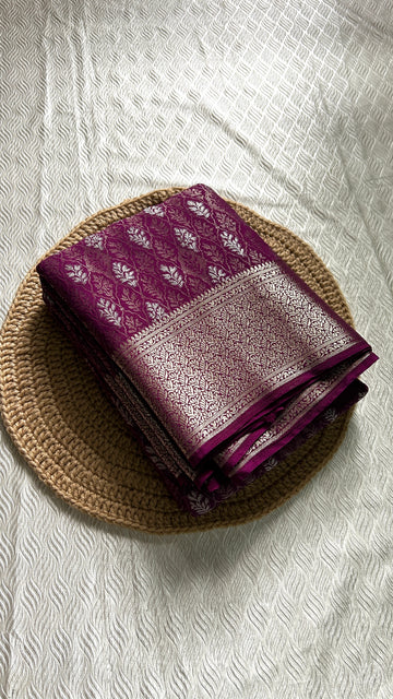 SIRI RADHA | Royal Purple with Antique Silver Zari