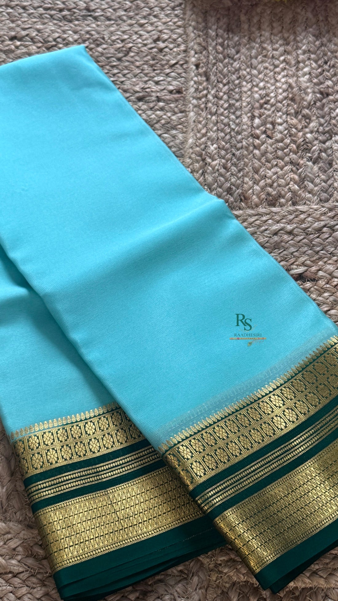 SIRI VAIBHAVA | Mysore Silk Lite - Light Blue and Green Border