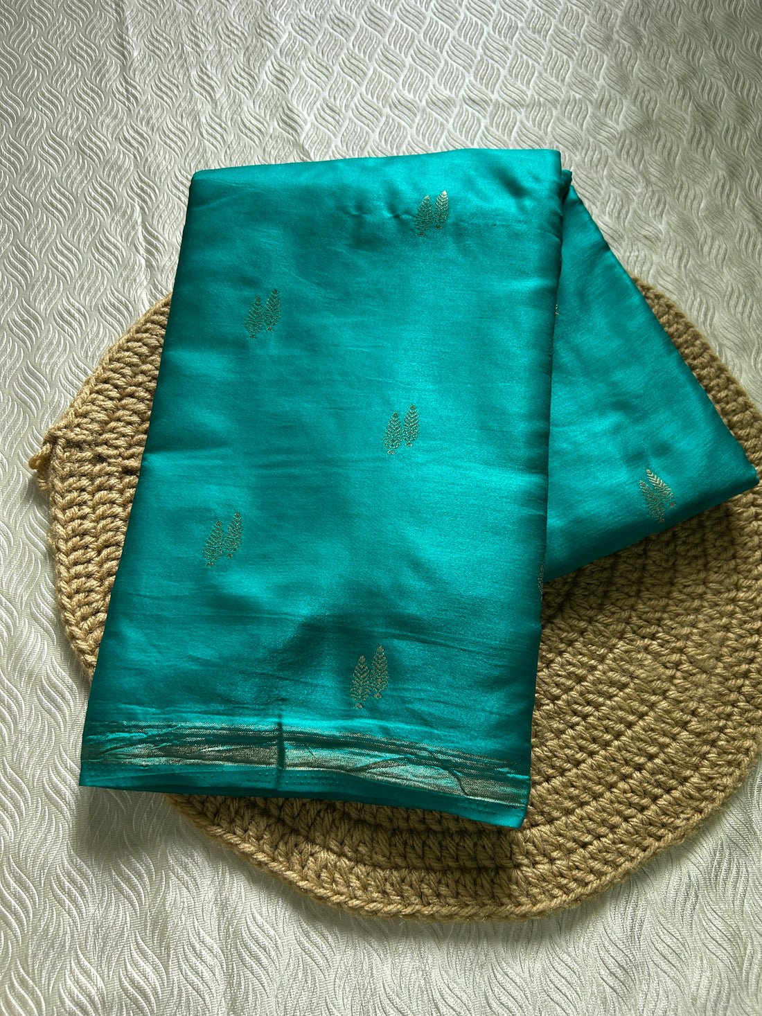 SIRI KAVERI | Teal Blue with Antique Silver Zari