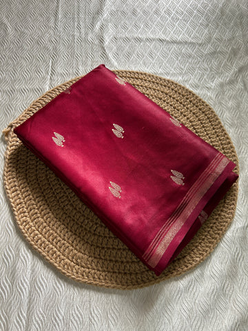SIRI KAVERI | Wine Red with Antique Gold Zari