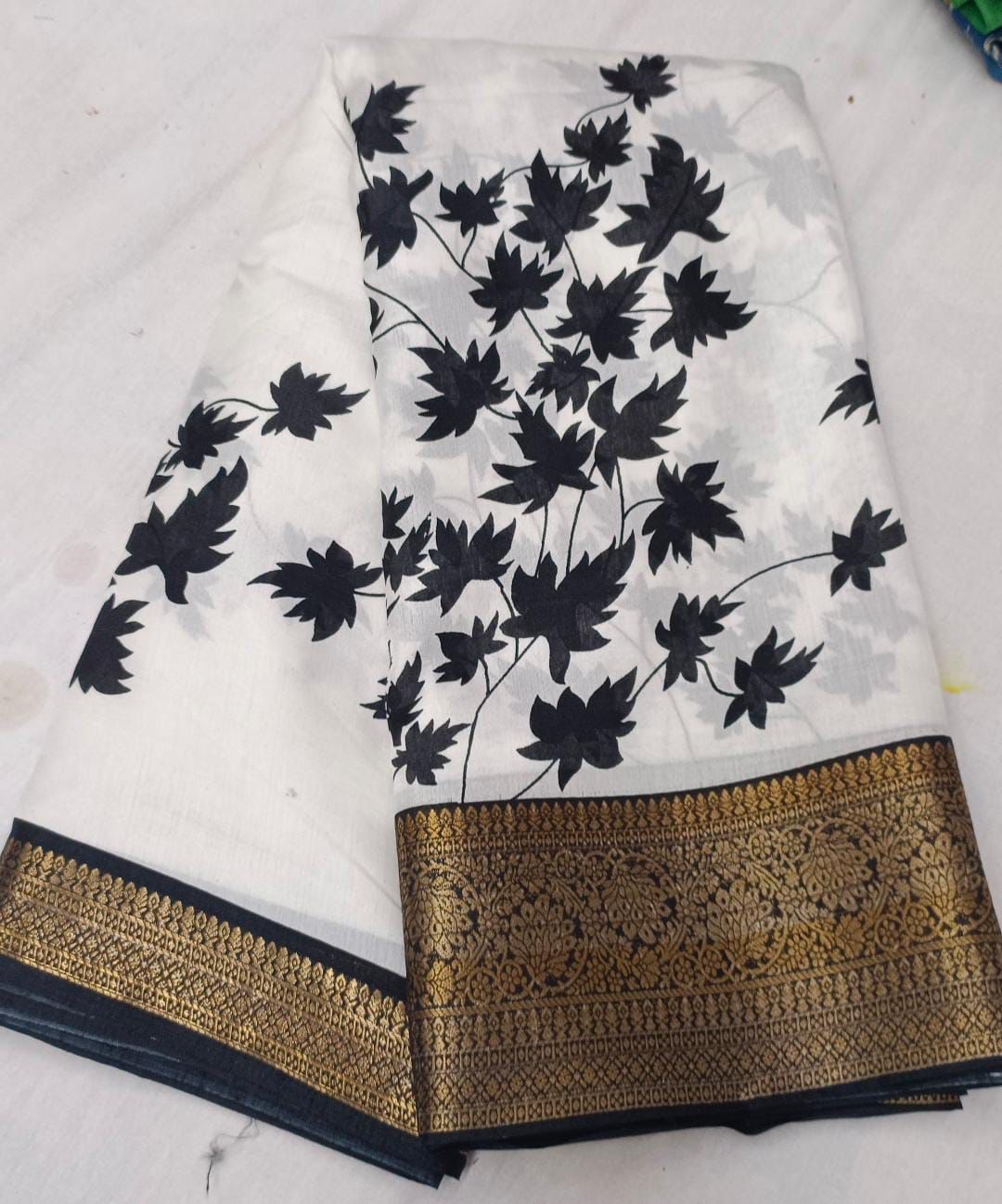 Dola Silk Jacquard Sarees - Black & White with butterfly