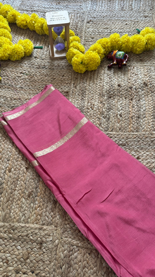 Wrinkle Crepe Silk Saree - Peach