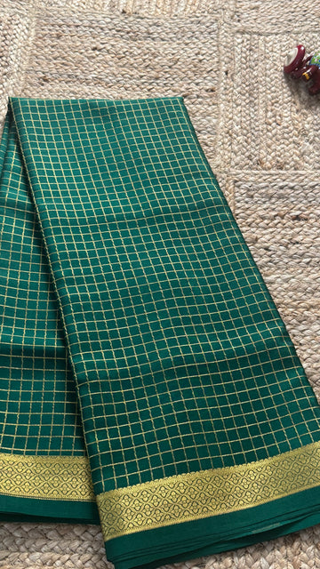 Mangalyam Collections - Mysore Silk Green with Gold Zari Boarder