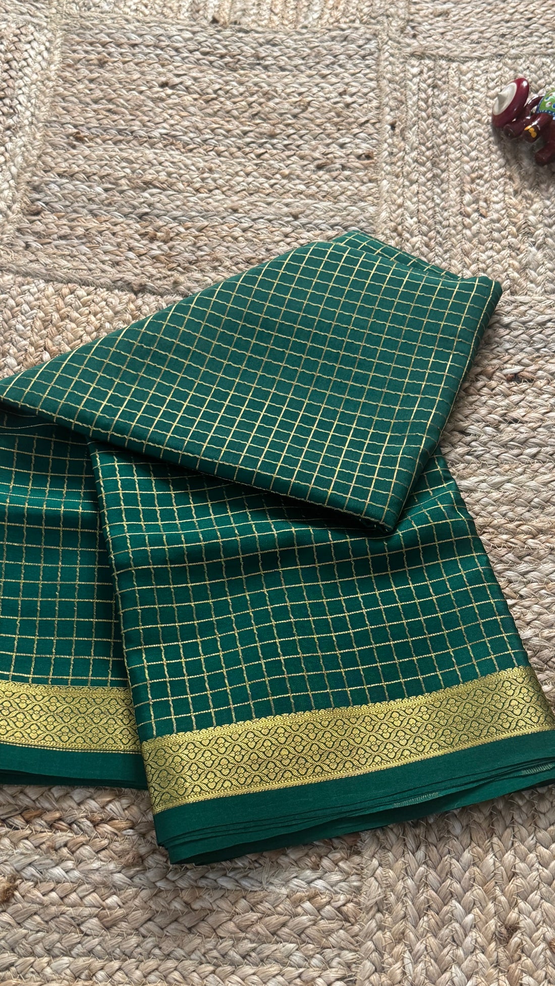 Mangalyam Collections - Mysore Silk Green with Gold Zari Boarder