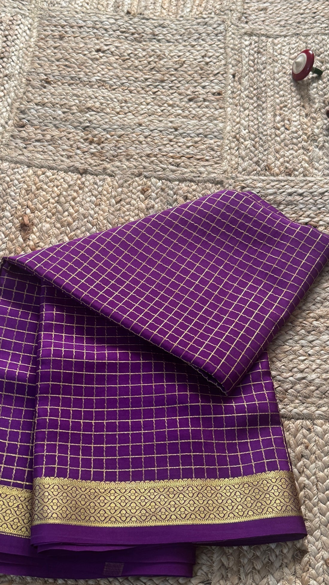 Mangalyam Collections - Mysore Silk Purple with Gold Zari Boarder