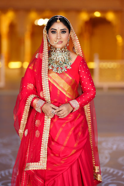 7. Pure Mysore Silk Saree - Lines Boarder
