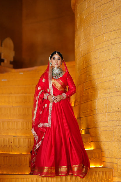 7. Pure Mysore Silk Saree - Lines Boarder