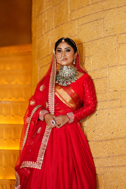 7. Pure Mysore Silk Saree - Lines Boarder