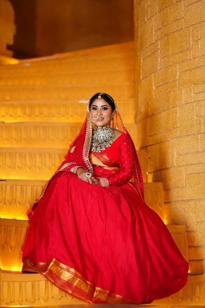 7. Pure Mysore Silk Saree - Lines Boarder
