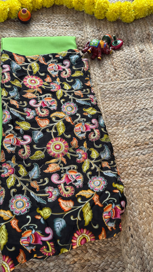 Designer Blouse Fabric - Crepe Silk Black