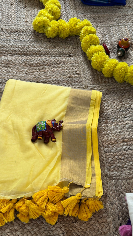Mul Cotton : White and Yellow
