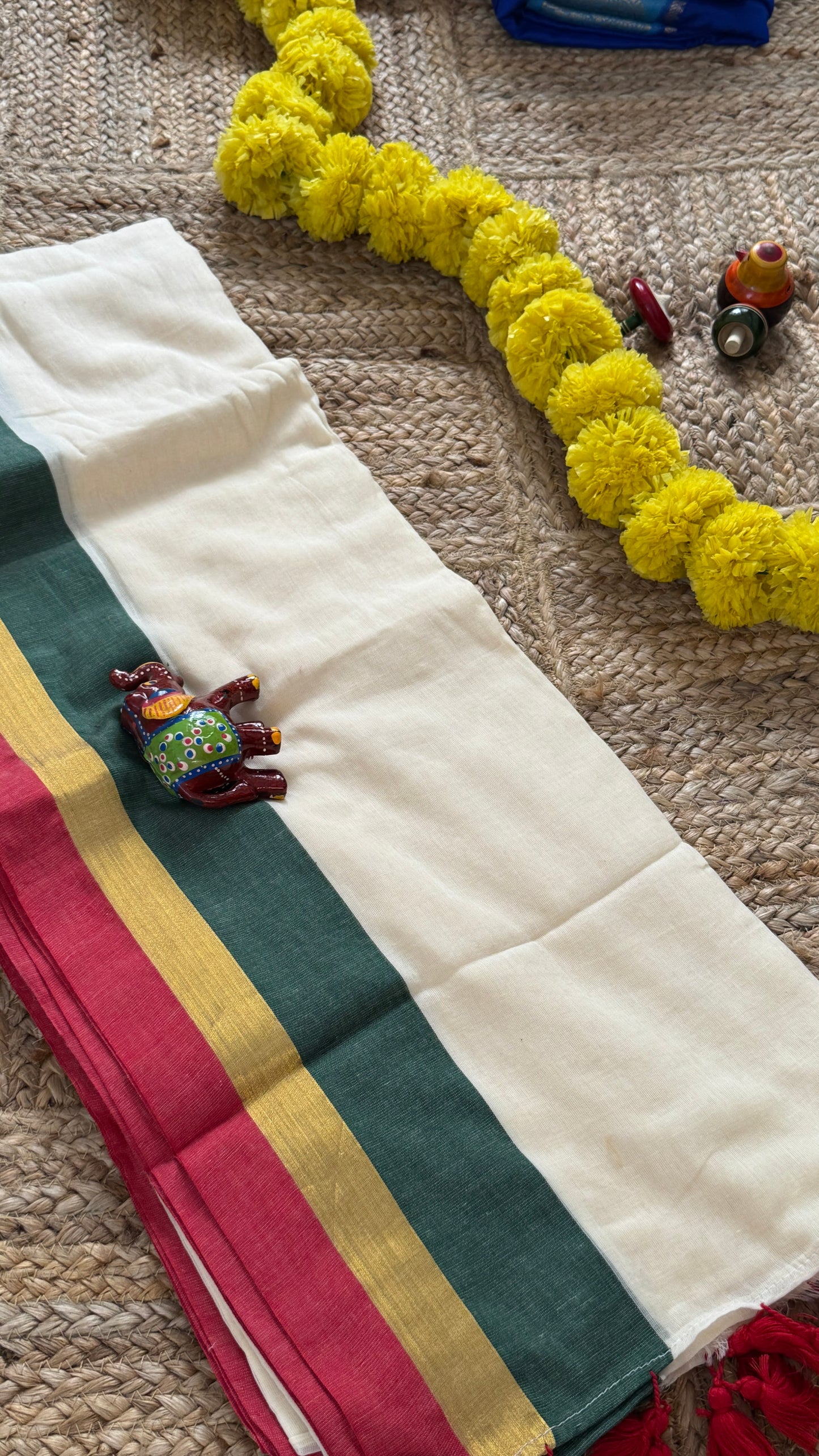 Mul Cotton : White and Multi Color