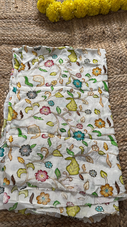 Combo Offer - Green Monotone Mysuru Silk Saree + Designer second Blouse fabric