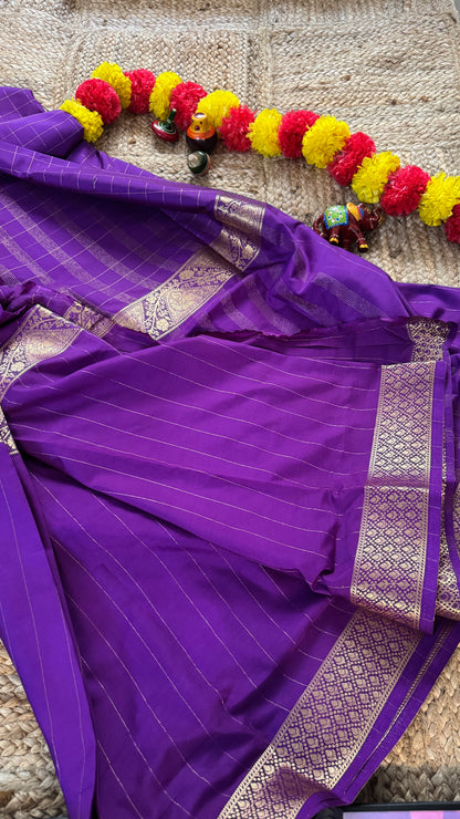 Semi Silk Solid Purple with Checks