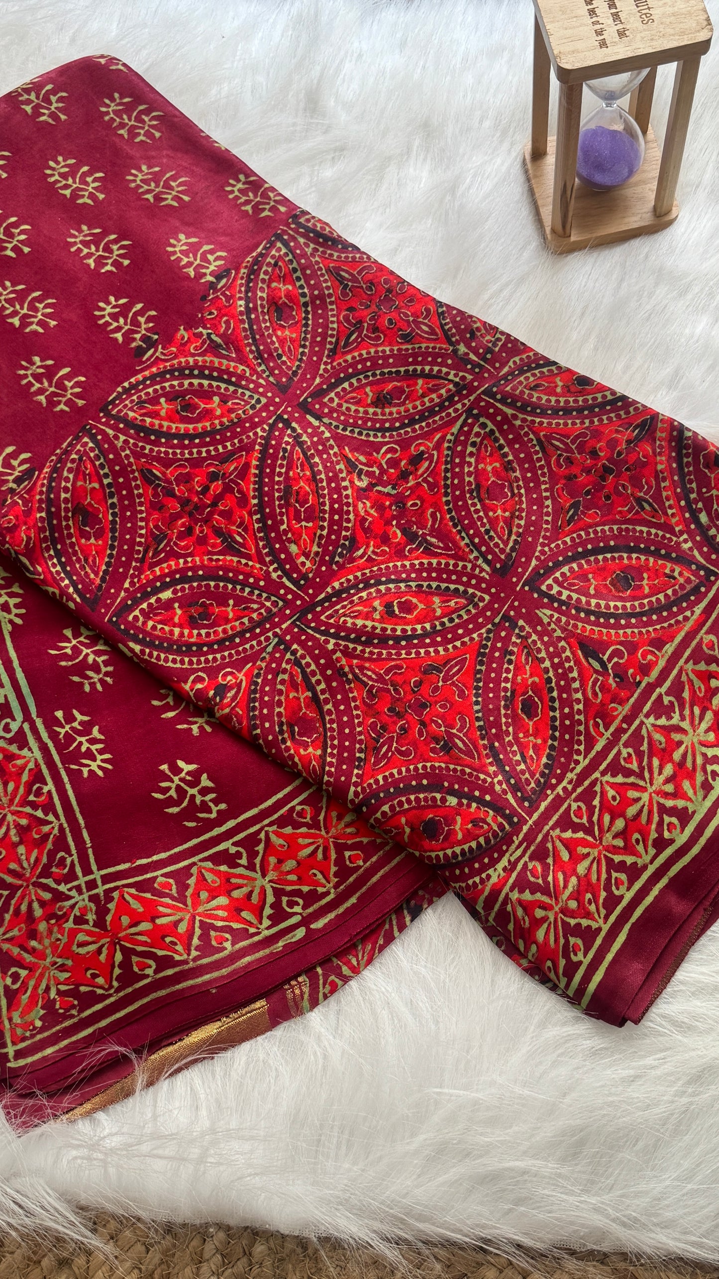 Navami Modal Silk Saree - RED