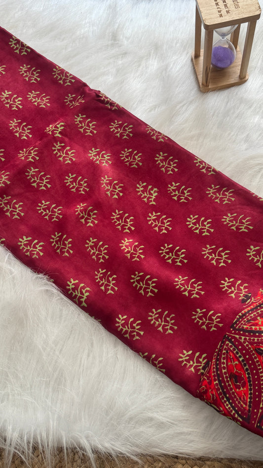 Navami Modal Silk Saree - RED