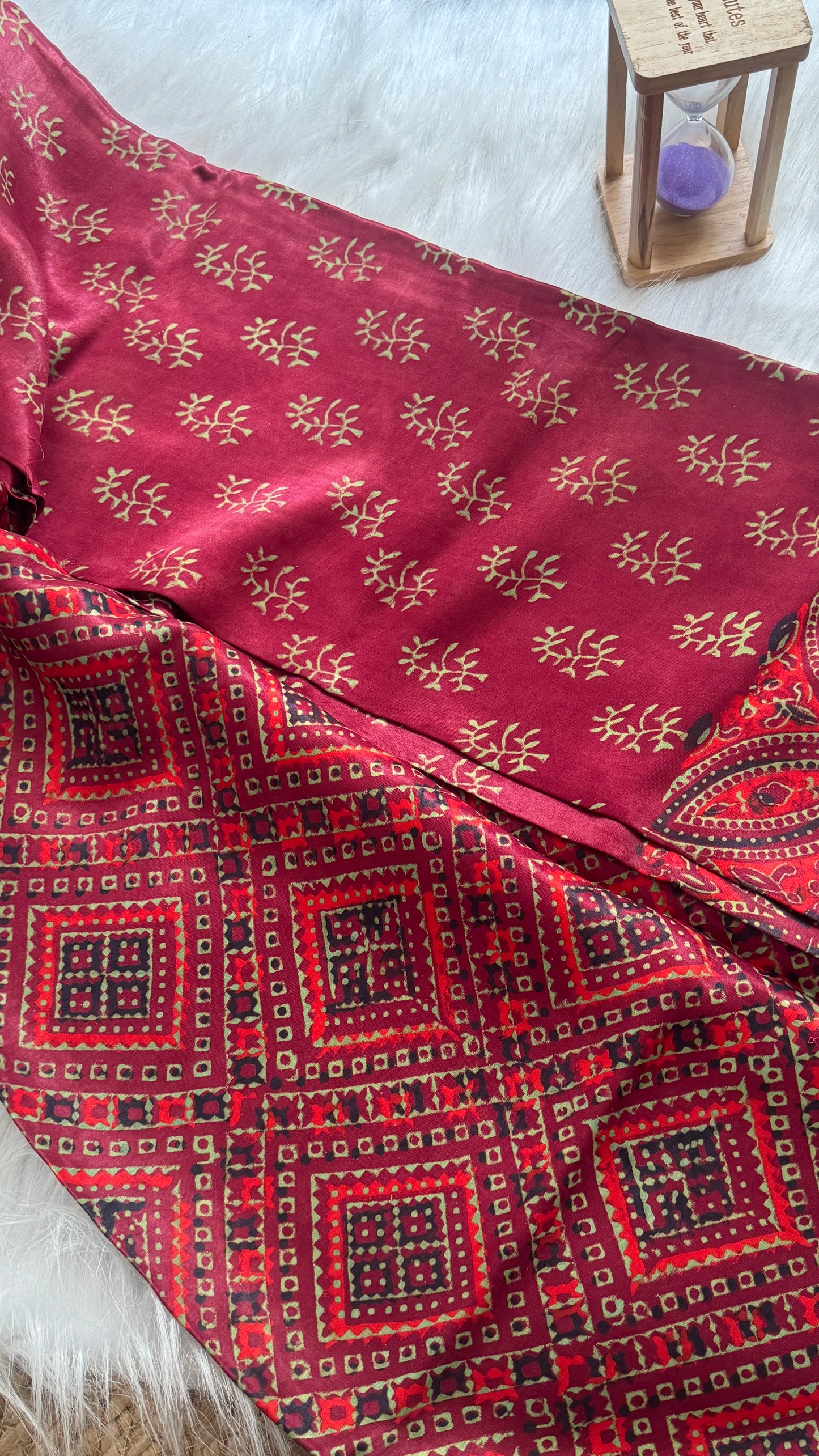 Navami Modal Silk Saree - RED