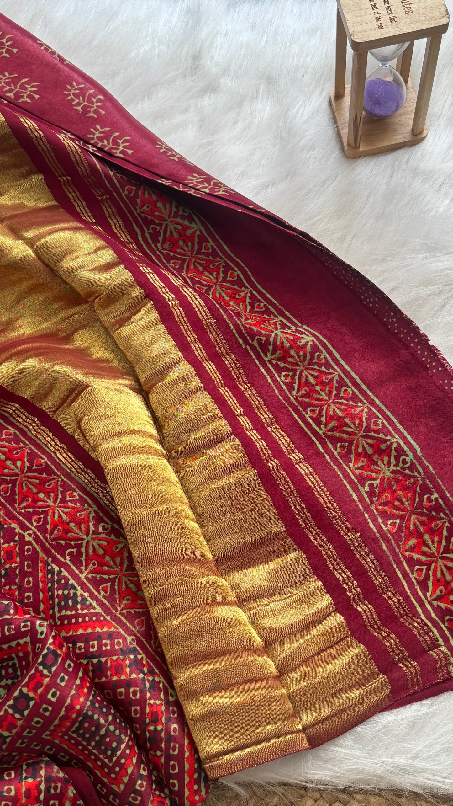 Navami Modal Silk Saree - RED