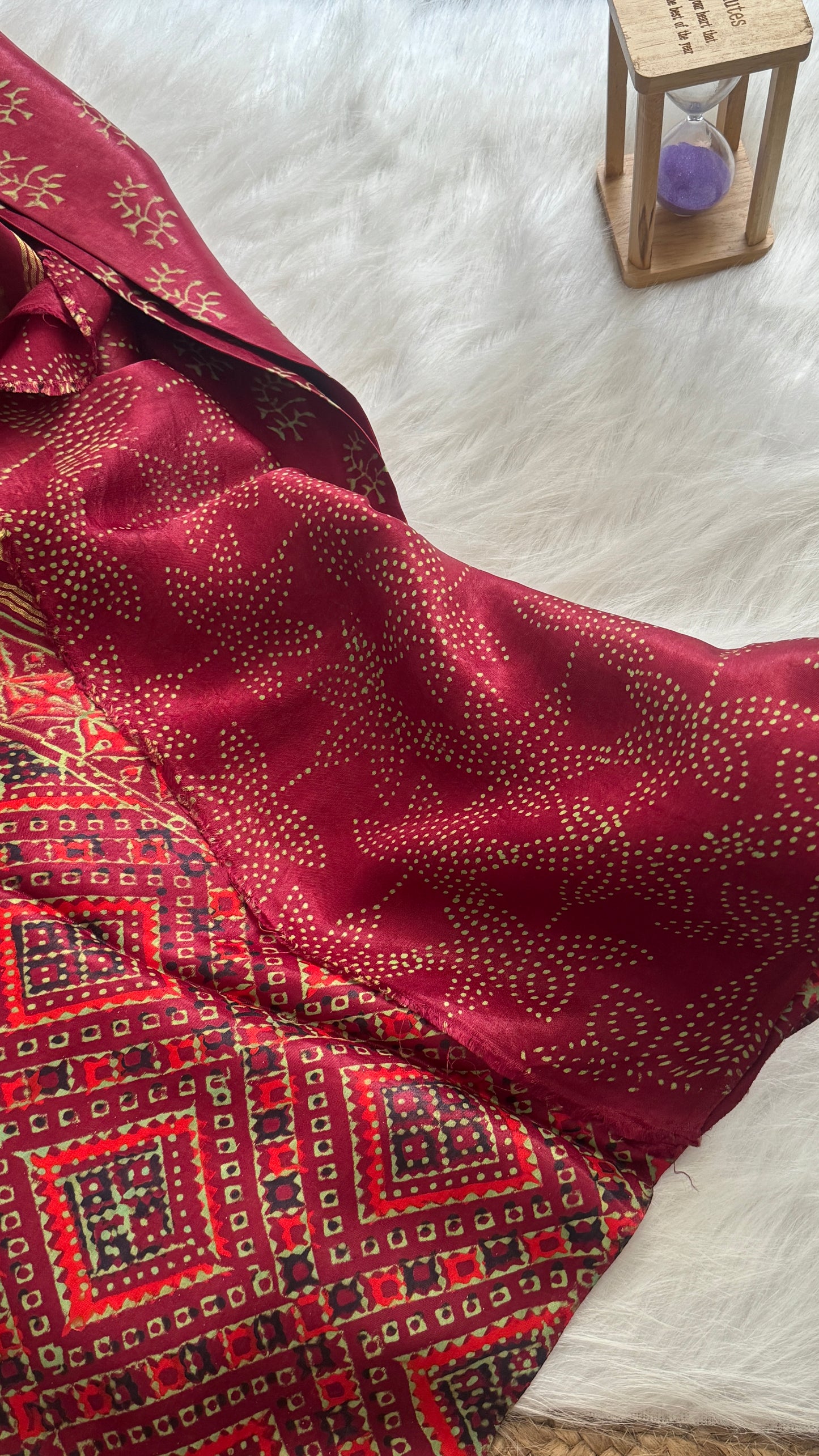 Navami Modal Silk Saree - RED