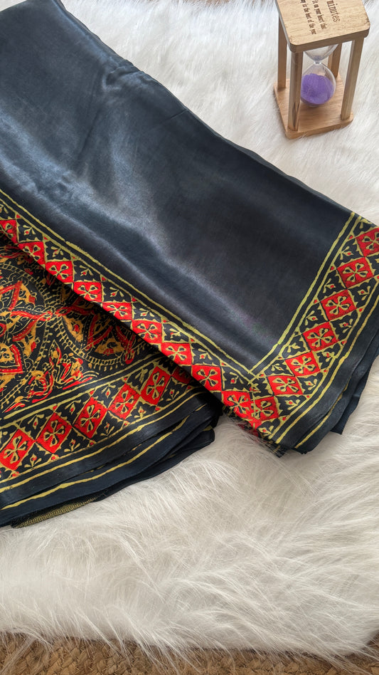 Navami Modal Silk Saree - Black