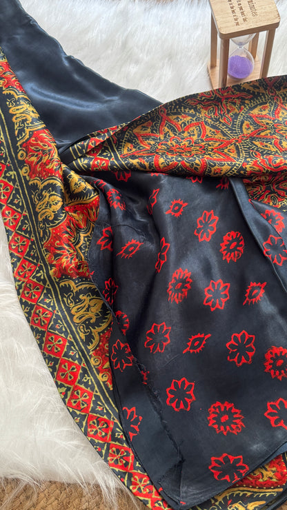 Navami Modal Silk Saree - Black