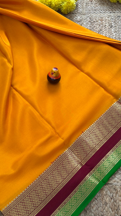Pure Mysore Silk - Bespoke Drapes - Mustard & Maroon & Green