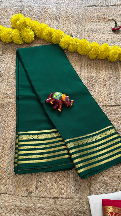 Mysore Silk Lite - Green with Piping Boarder