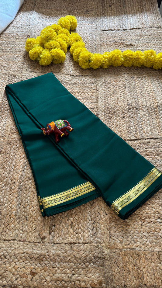 Mysore Silk Lite - Green with Small Boarder