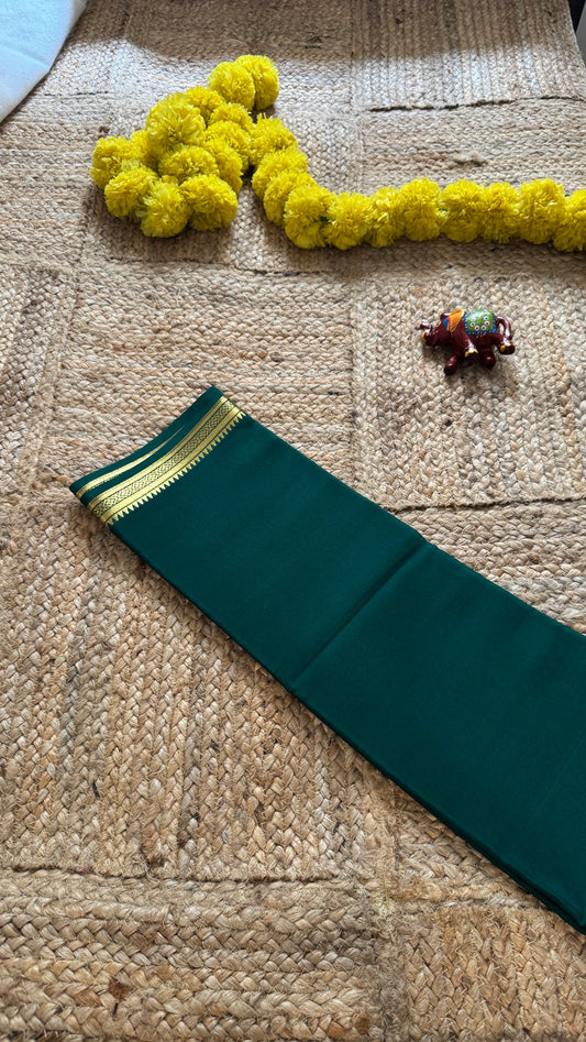 Mysore Silk Lite - Green with Small Boarder