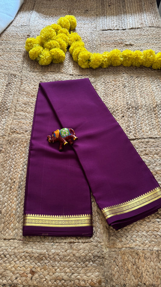 Mysore Silk Lite - Purple small boarder
