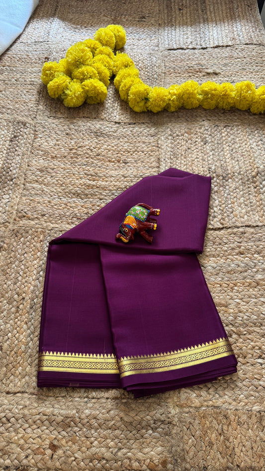 Mysore Silk Lite - Purple small boarder