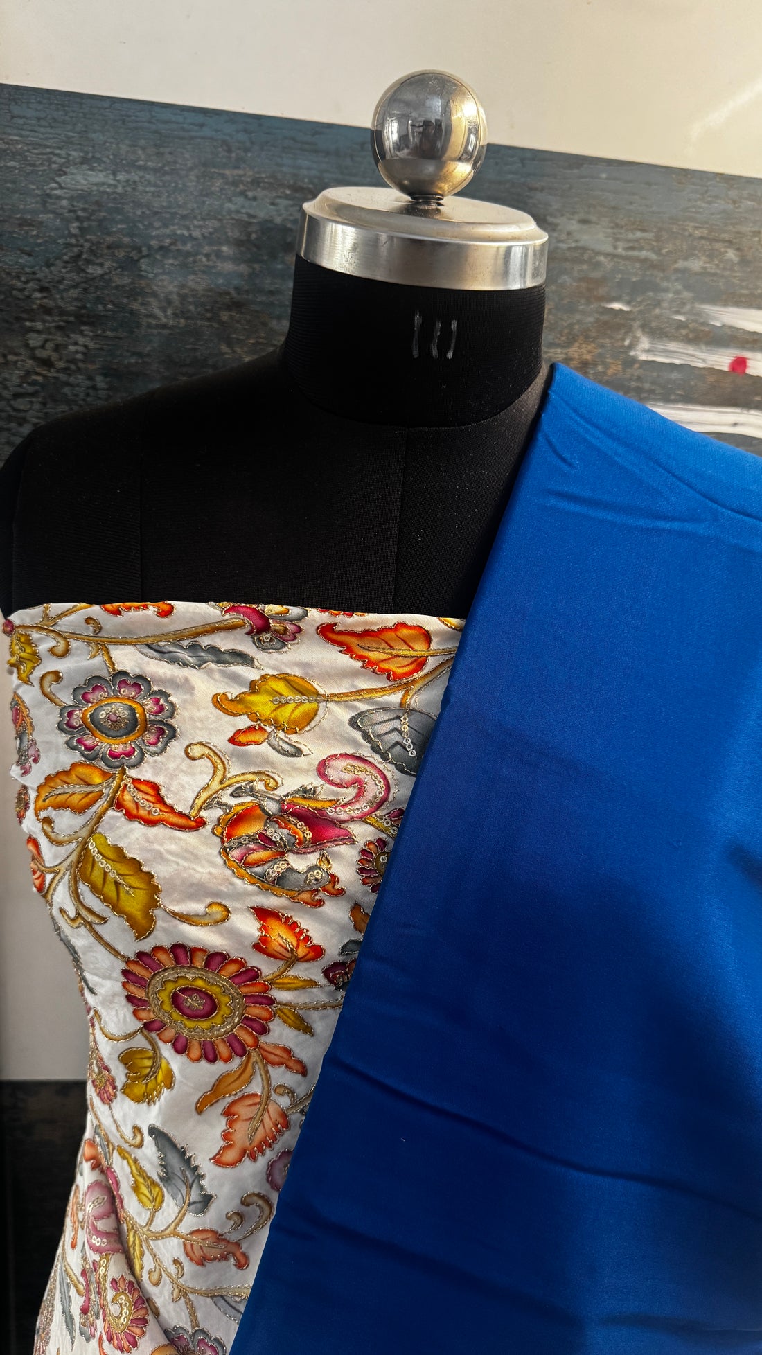 Designer Blouse Fabric - Crepe Silk White1