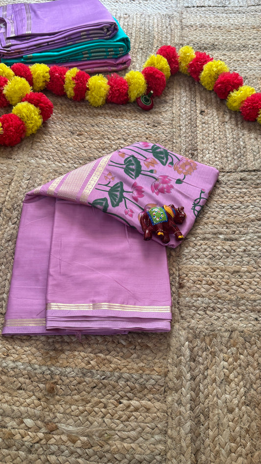 Semi Silk Kalamkari Print Saree  - Pink