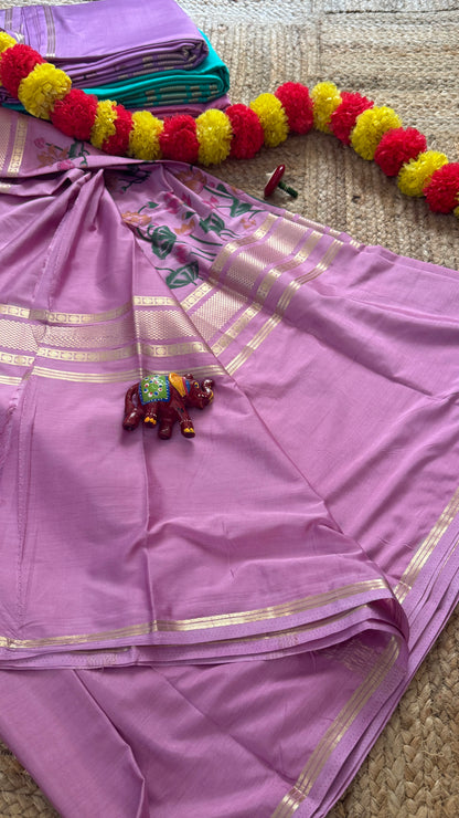 Semi Silk Kalamkari Print Saree  - Pink