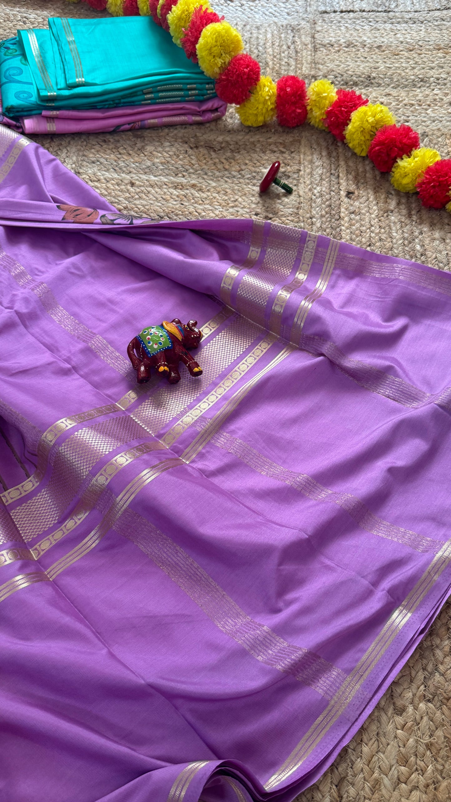 Semi Silk Kalamkari Print Saree  - Light Purple