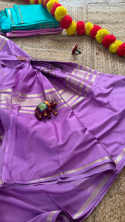 Semi Silk Kalamkari Print Saree  - Light Purple