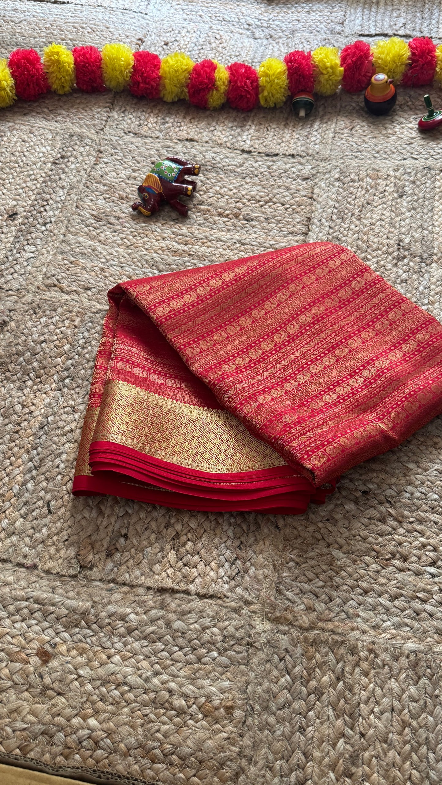 1. Pure Mysore Silk Bridal Saree – Royal Grandeur RED