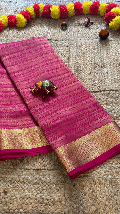 2. Pure Mysore Silk Bridal Saree – Royal Grandeur PINK