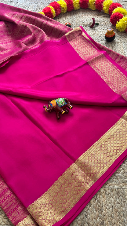 2. Pure Mysore Silk Bridal Saree – Royal Grandeur PINK
