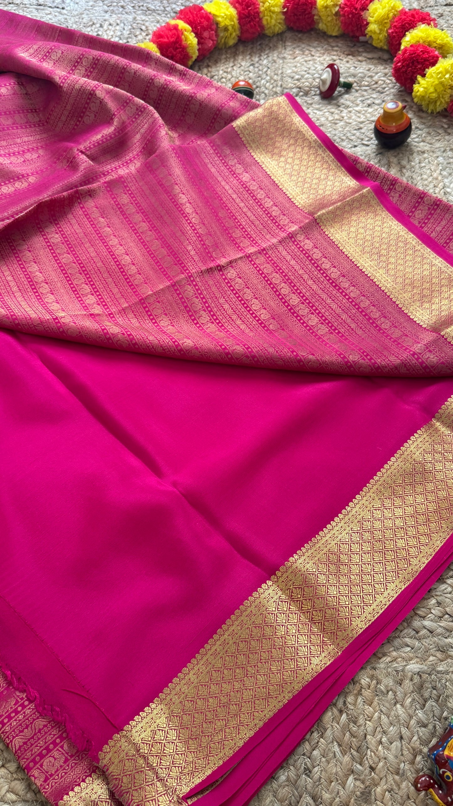 2. Pure Mysore Silk Bridal Saree – Royal Grandeur PINK