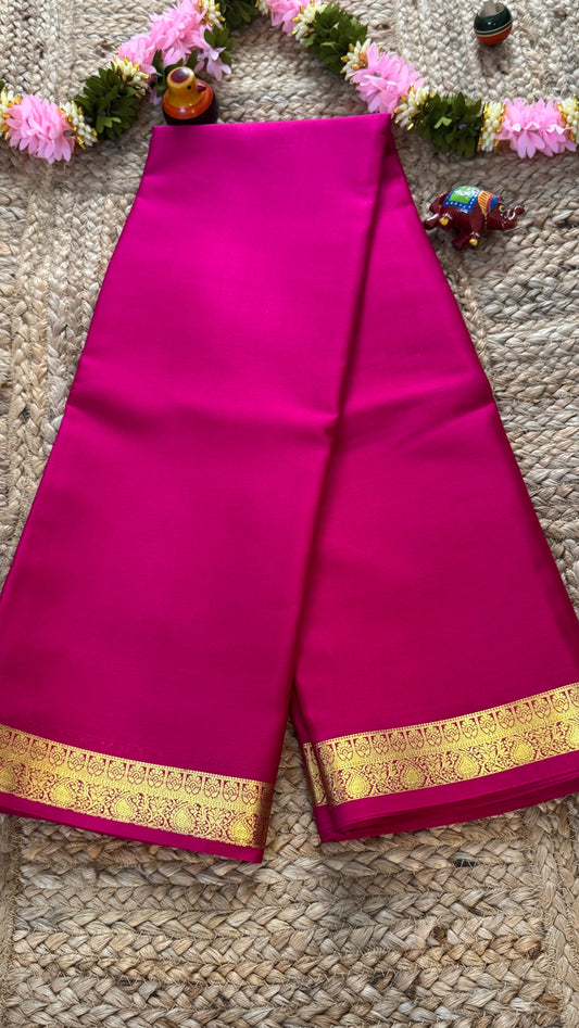Mysore Silk Lite - Dark Pink small boarder