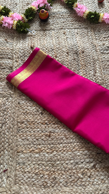 Mysore Silk Lite - Dark Pink small boarder