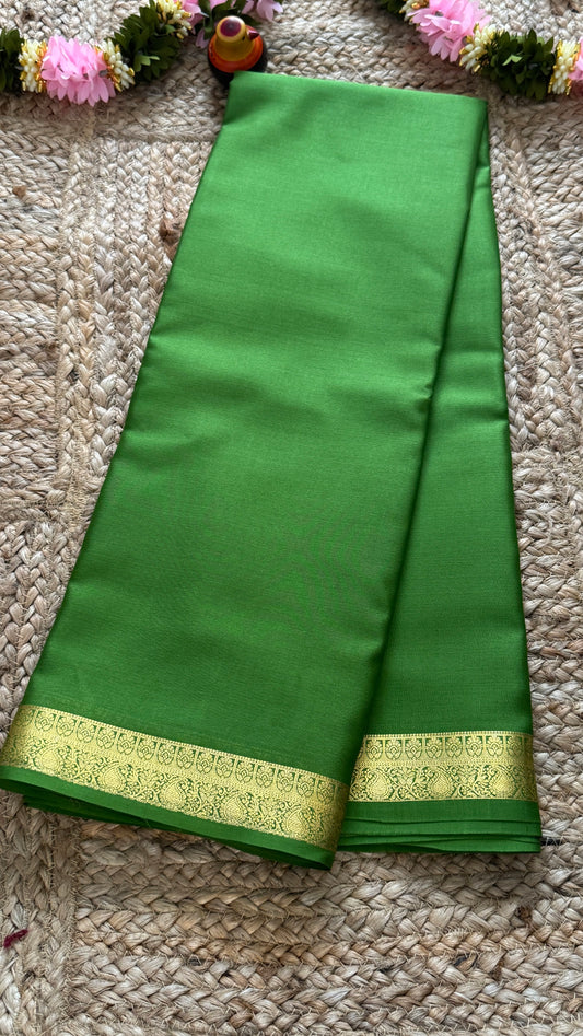 Mysore Silk Lite - Green small boarder