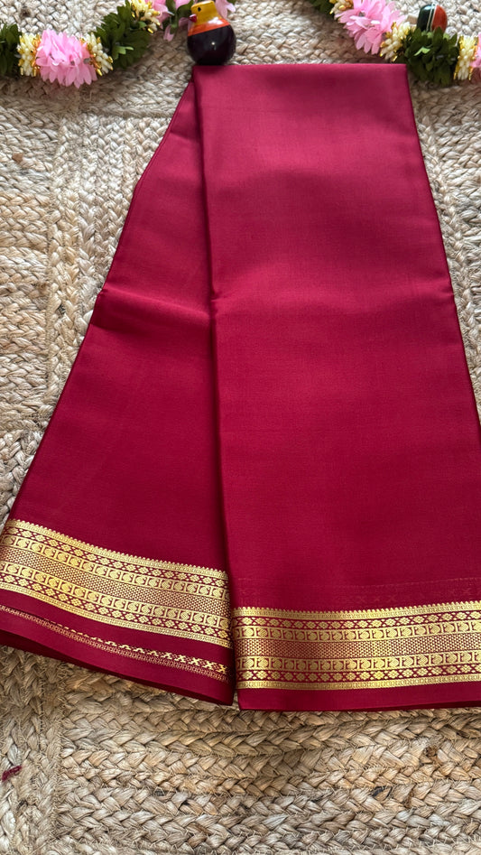 Mysore Silk Lite - Maroon small boarder
