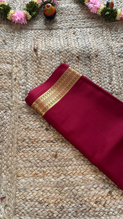 Mysore Silk Lite - Maroon small boarder
