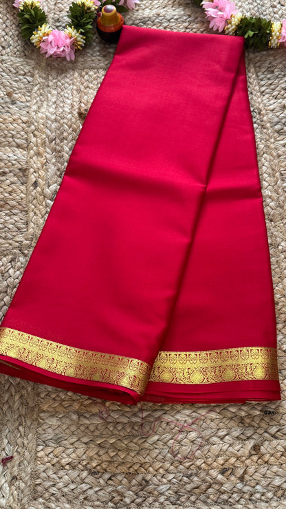 Mysore Silk Lite - Red small boarder