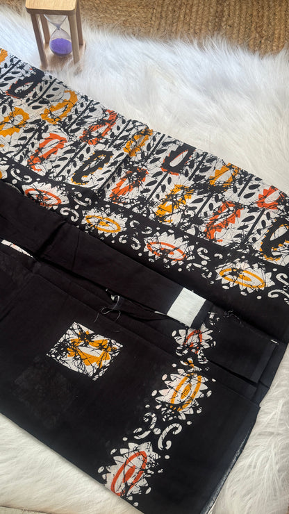 Mul Mul Cotton Sarees - Blue